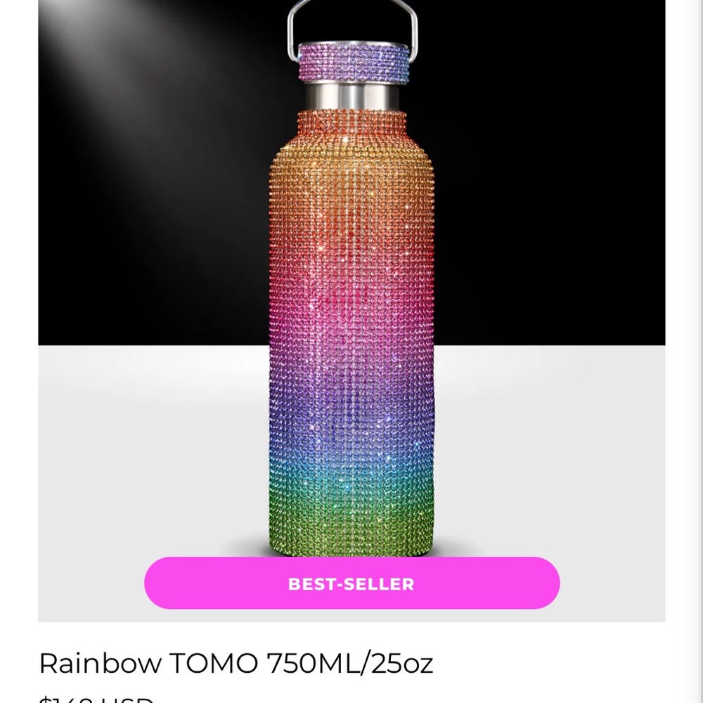 Rainbow Tomo Crystal Water Bottle